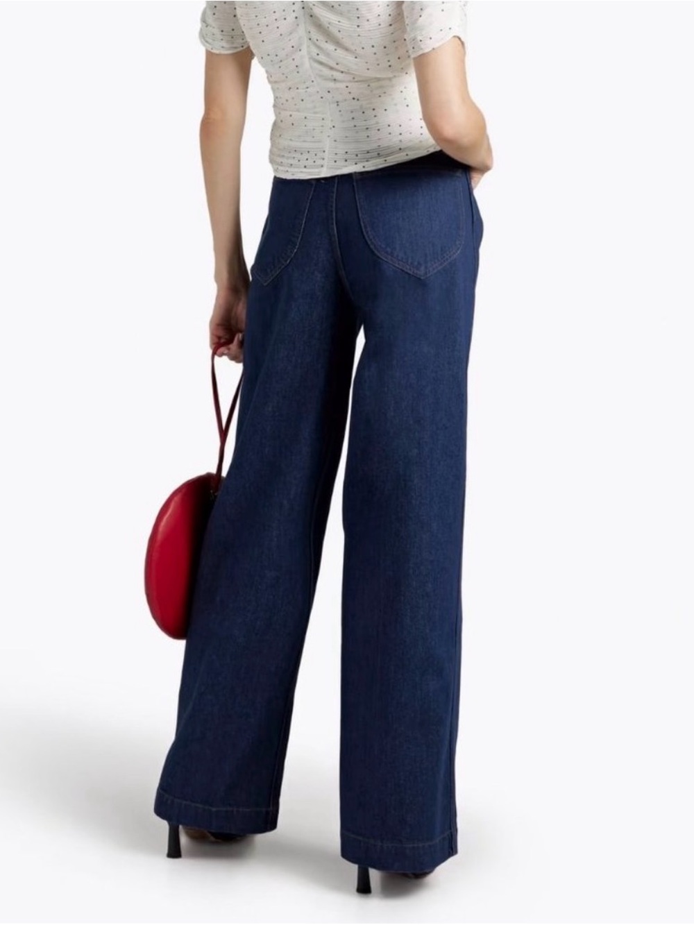 FRAME Le Italien Wide Leg Jeans in Color Rinse Wash, High Rise Dark Denim, 26 - Picture 2 of 16